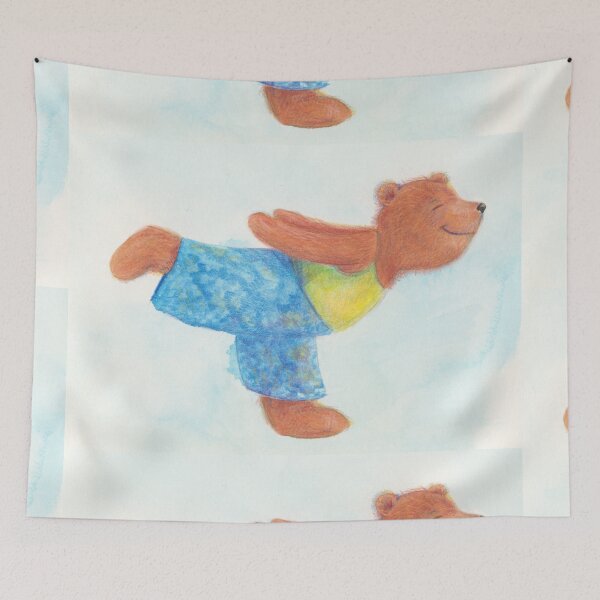 Item preview, Grizzly Yoga Bear in Warrior 3 pose designed and sold by MonicaArtist.