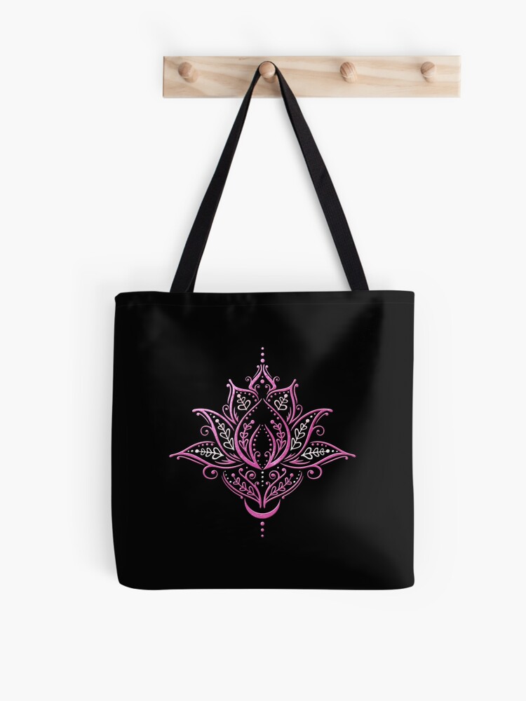 Lotus with Moon and Om Symbol. Yoga. Tote Bag for Sale by