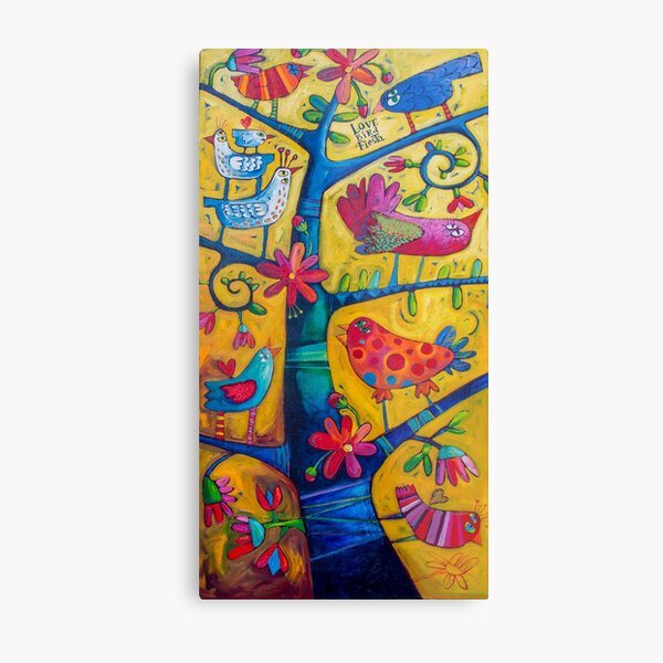 Lovebird Fiesta Metal Print