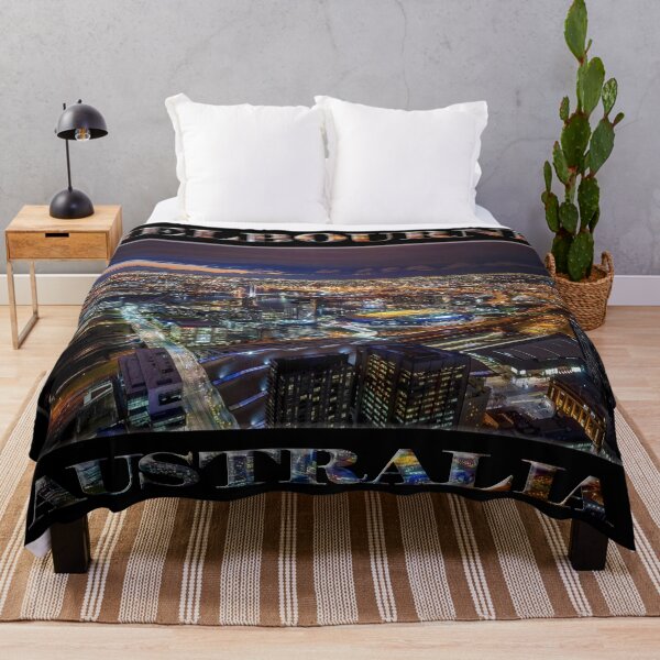 Item preview, Melbourne at Night (poster on black) designed and sold by Ray's Photos & Art.
