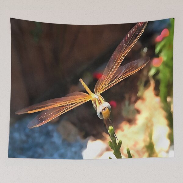 Item preview, Dragonfly With Sunlight Gilded Wings Artwork designed and sold by taiche.