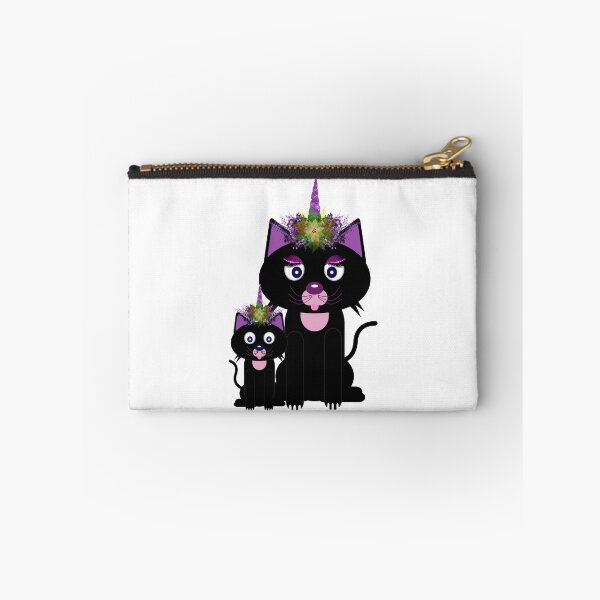 Item preview, Cute Black Cat Unicorn Kitten Unicorn Horn and Flowers Halloween Gift designed and sold by KatesFunnyArt.