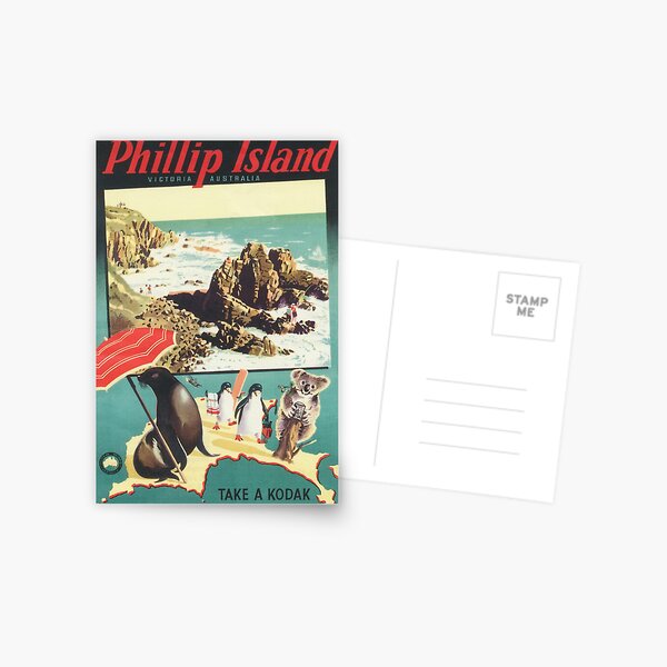 Item preview, Phillip Island Australia Vintage Travel Poster designed and sold by vintagevivian.