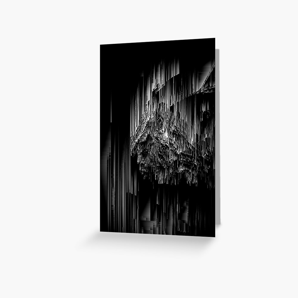 Night of the Glitches - Abstract Pixel Art Greeting Card