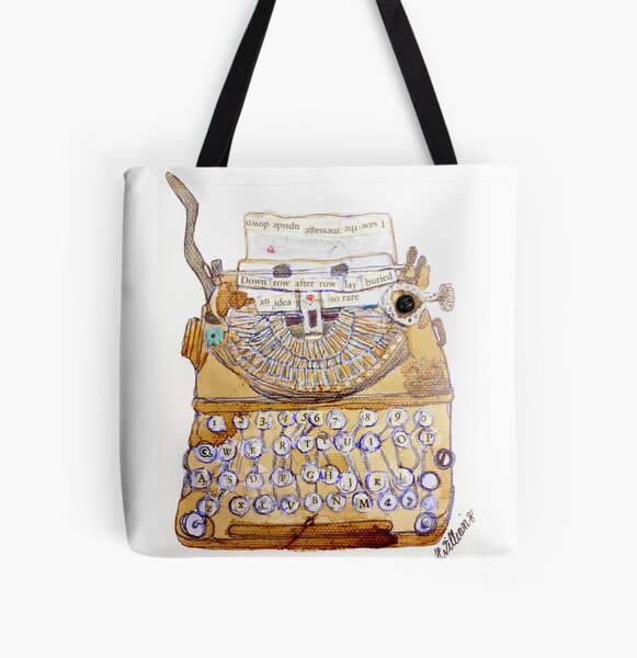 Typewriter All Over Print Tote Bag