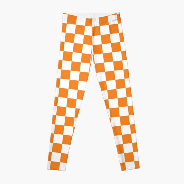 Orange Checkerboard  Leggings for Sale by Cool Fun Awesome Time