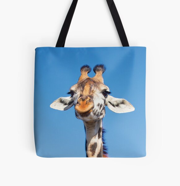 Giraffe Portrait All Over Print Tote Bag
