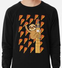 Cute Sloth London Pizza Lightweight Sweatshirt