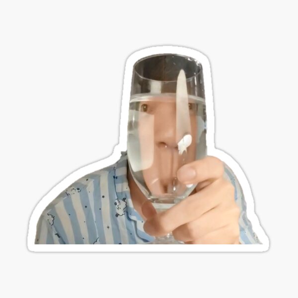 BTS Jin EatJin Glass Meme Sticker