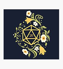 Lámina fotográfica Poliédricos D20 Dados de las plantas druidas y suculentas Tablero RPG Adicto