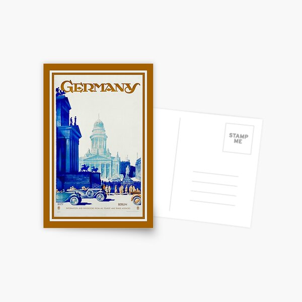 Vintage retro Berlin Germany travel ad Postcard