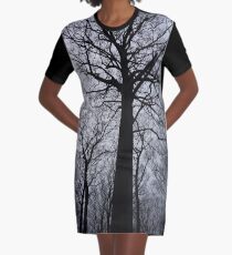 Tree Silhouette Graphic T-Shirt Dress