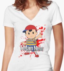 I Main Ness - Super Smash Bros. Women's Fitted V-Neck T-Shirt