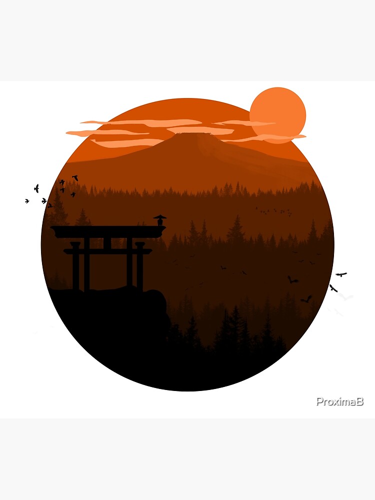 Samurai Mountain Forest Landscape Anime Postcard By Proximab Redbubble