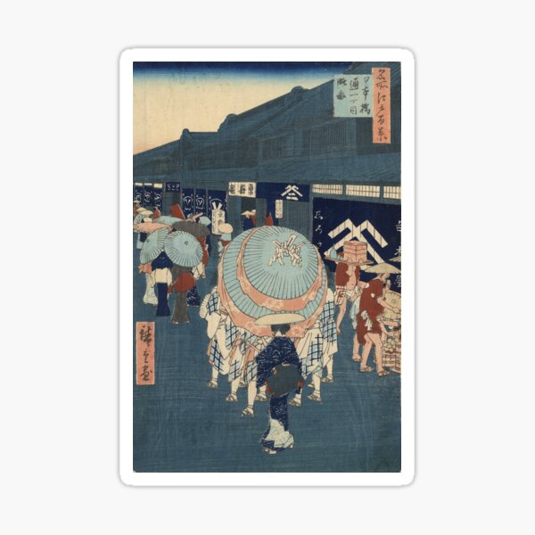 Item preview, View of Nihonbashi Tori-itchome - Hiroshige Ando - 1858 designed and sold by CrankyOldDude.