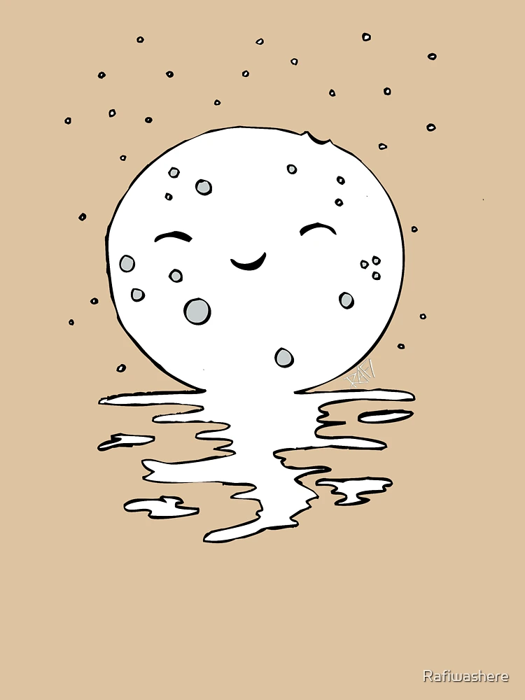 Aperçu 6 sur 6. Sweat à capuche épais avec l'œuvre Happy Moon Rise créée et vendue par Rafiwashere.