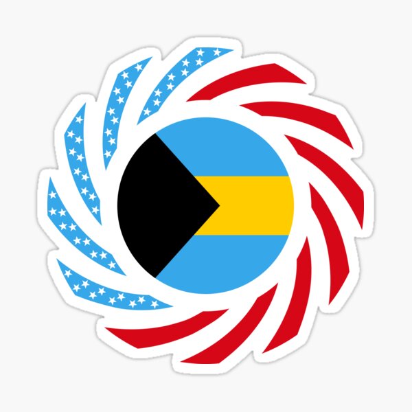 Bahamian American Multinational Patriot Flag Series Sticker