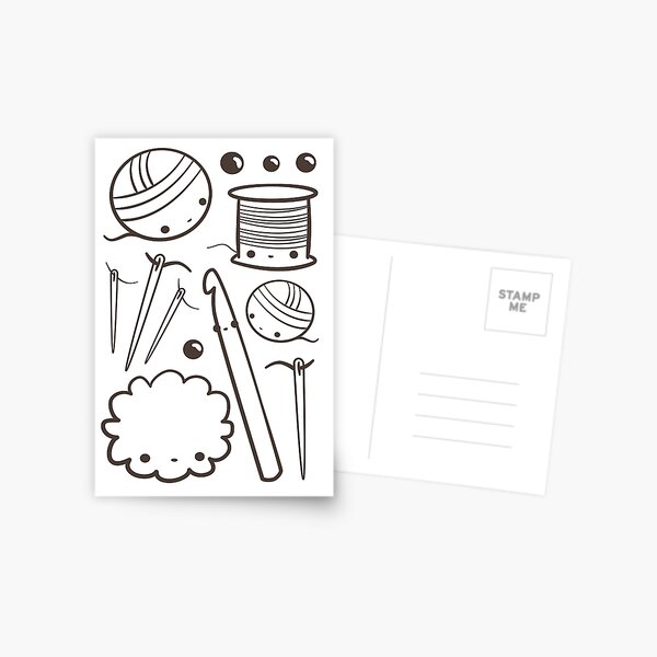 crochet cute - kawaii craft supplies Postcard