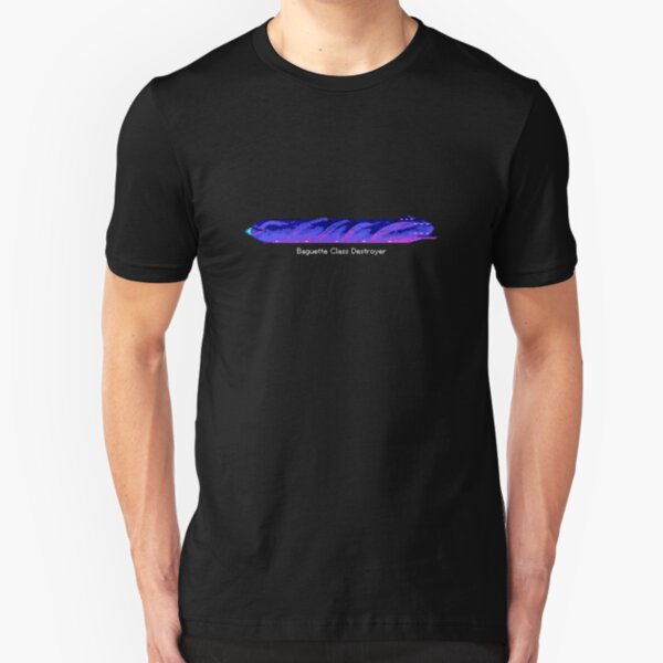 Baguette spaceship from Snail Trek Slim Fit T-Shirt