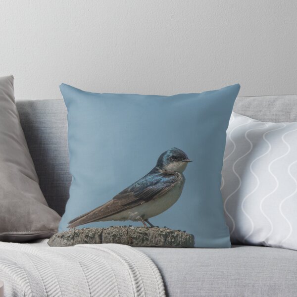 Item preview, Portrait of Male Tree Swallow on a Tree Stump designed and sold by Gerda Grice Photography.