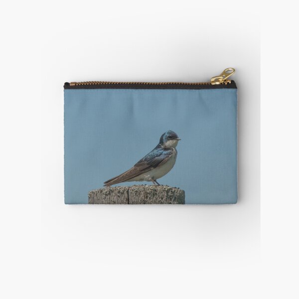 Item preview, Portrait of Male Tree Swallow on a Tree Stump designed and sold by Gerda Grice Photography.