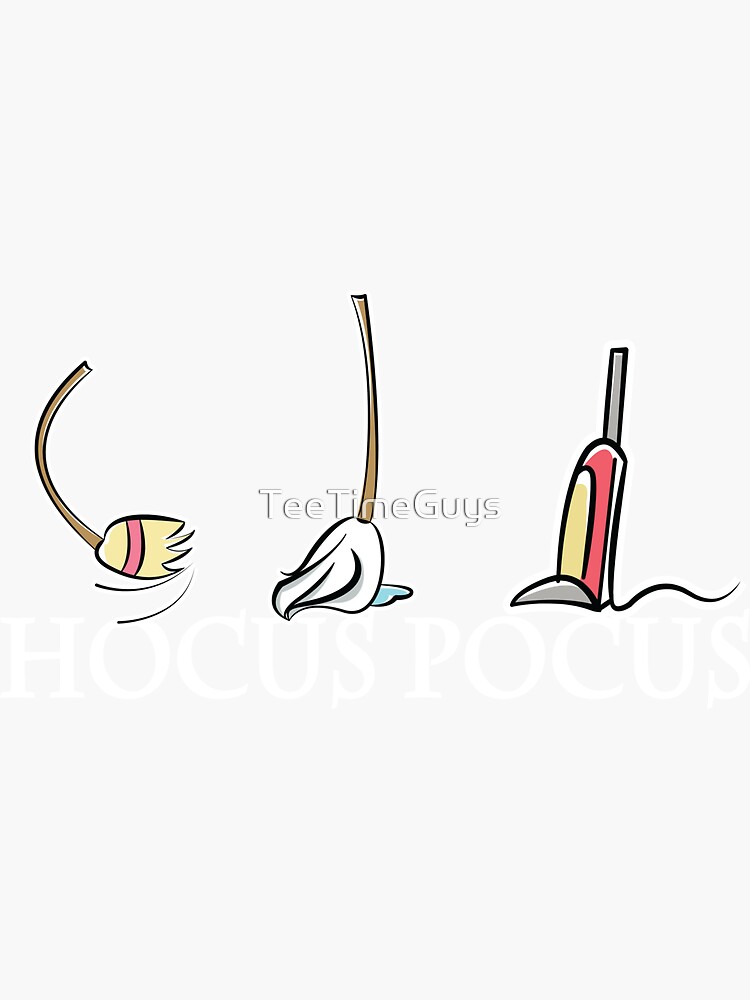 "Hocus Pocus (Broom Mop Vacuum) V2" Sticker for Sale by TeeTimeGuys