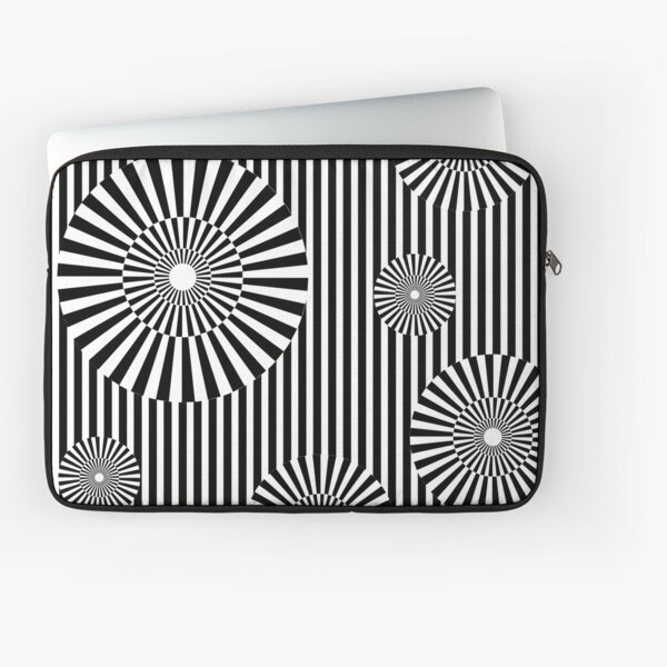 MOVING CIRCLES (BLACK) Funda para portátil