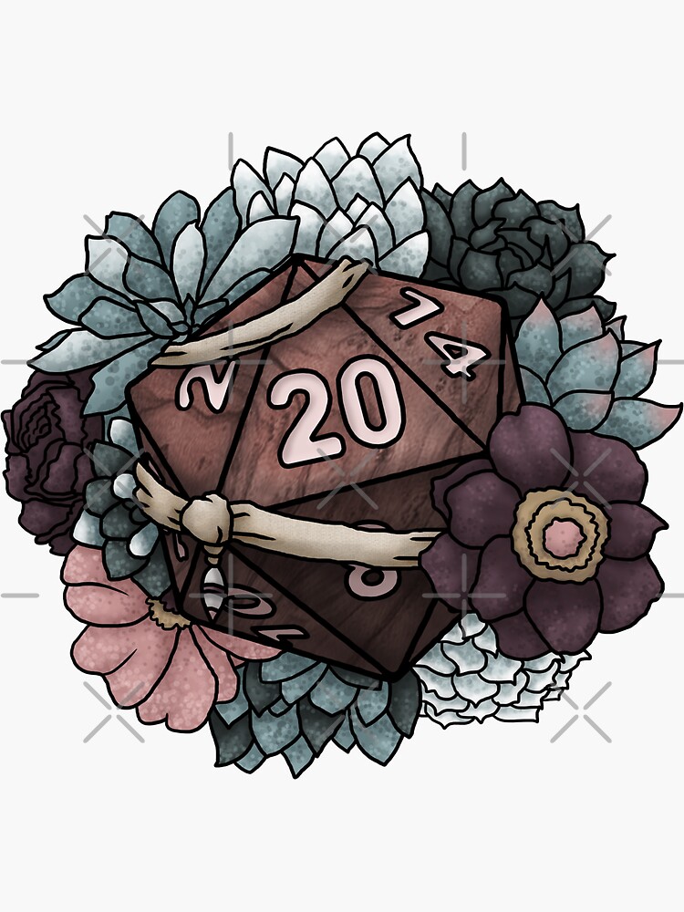 Monk Class D20 - Tabletop Gaming Dice Sticker for Sale by Rebecca
