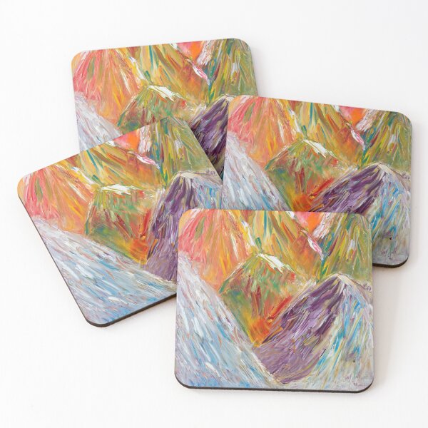 Item preview, Glacier - Abstract Expressionistic Art in Vivid Icy Hues of Blue, Red, Green and Purple designed and sold by KarenRHarris.