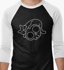 sleeping cat - skull Men's Baseball ¾ T-Shirt