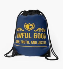 Alignment Lawful Good - Honor, Truth, and Justice Drawstring Bag