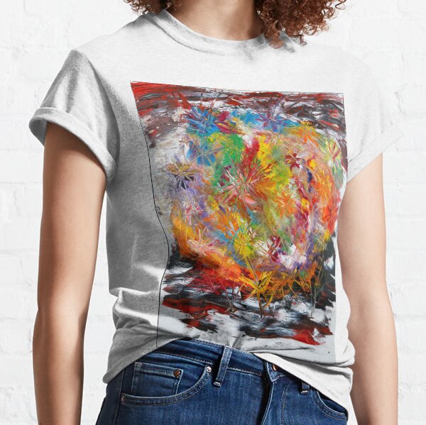 Kaboom! - Vibrant, Visceral Oil Painting Exploring the Range Between Life and Death Classic T-Shirt