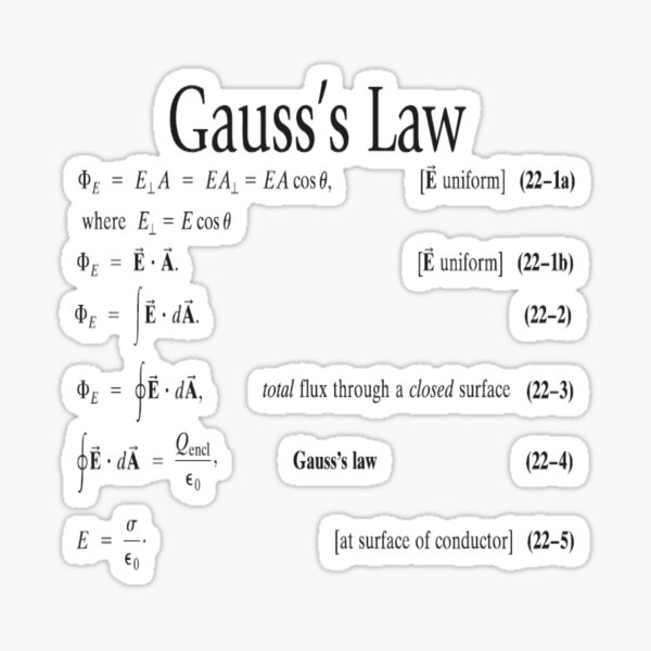 #Gauss's #Law, #GaussLaw, #Physics, Physics2, GeneralPhysics,  Sticker