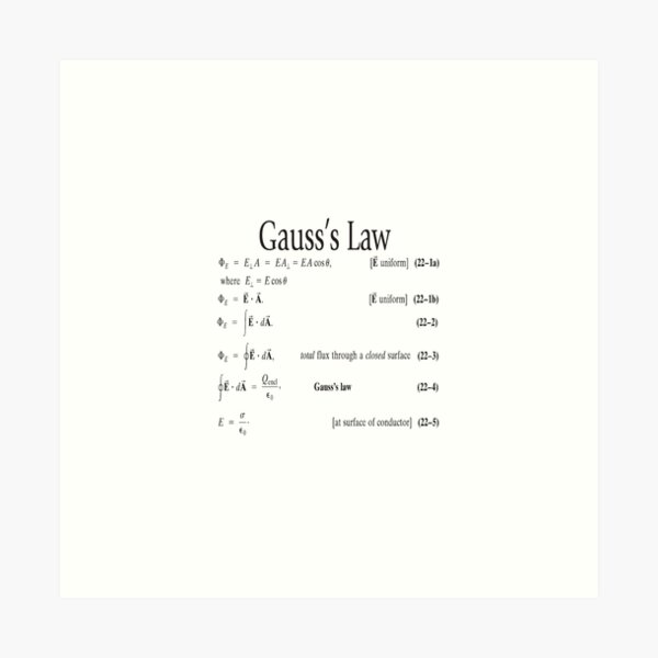#Gauss's #Law, #GaussLaw, #Physics, Physics2, GeneralPhysics,  Art Print