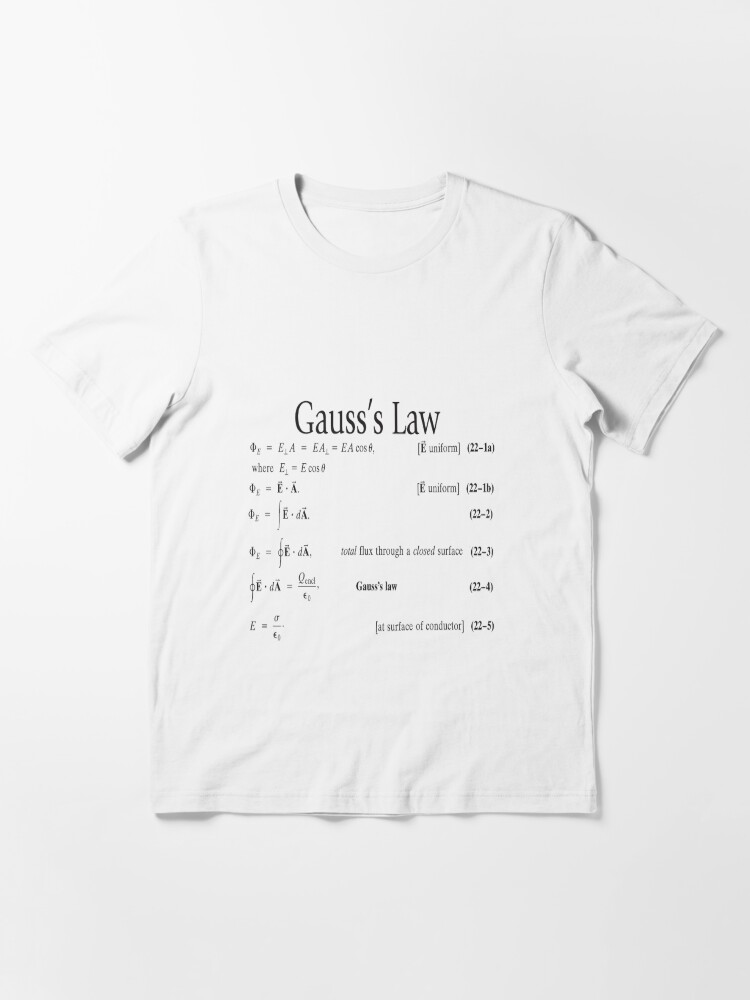 Alternate view of #Gauss's #Law, #GaussLaw, #Physics, Physics2, GeneralPhysics, Essential T-Shirt