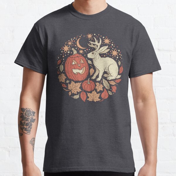 Bohemian Wolf with Autumn Leaves Mens T-Shirt