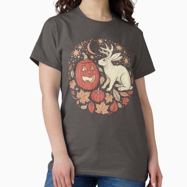 Item preview, Halloween Friends | Jackalope and Jack-O-Lantern Autumn Art designed and sold by OMEGAFAUNA.