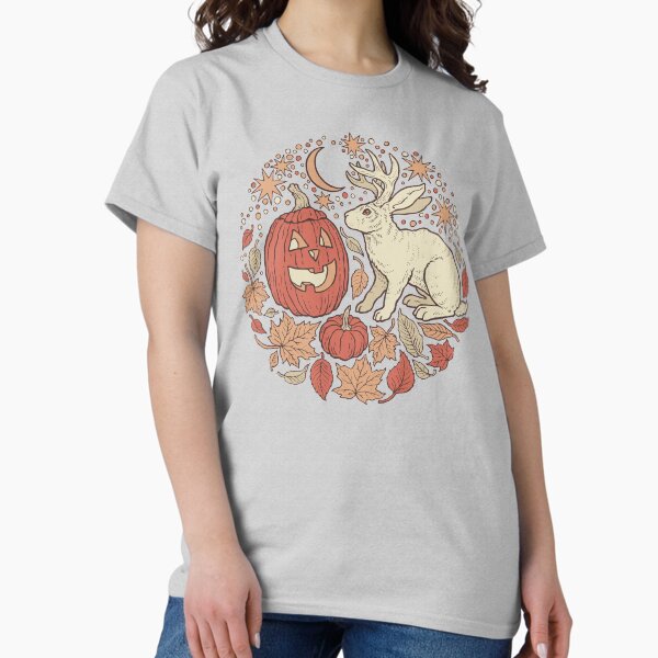 Item preview, Halloween Friends | Jackalope and Jack-O-Lantern Autumn Art designed and sold by OMEGAFAUNA.