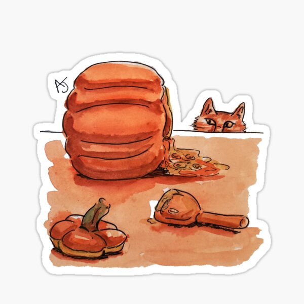 Sneaky Pumpkin Kitty Sticker