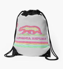 California Striped Bear Drawstring Bag