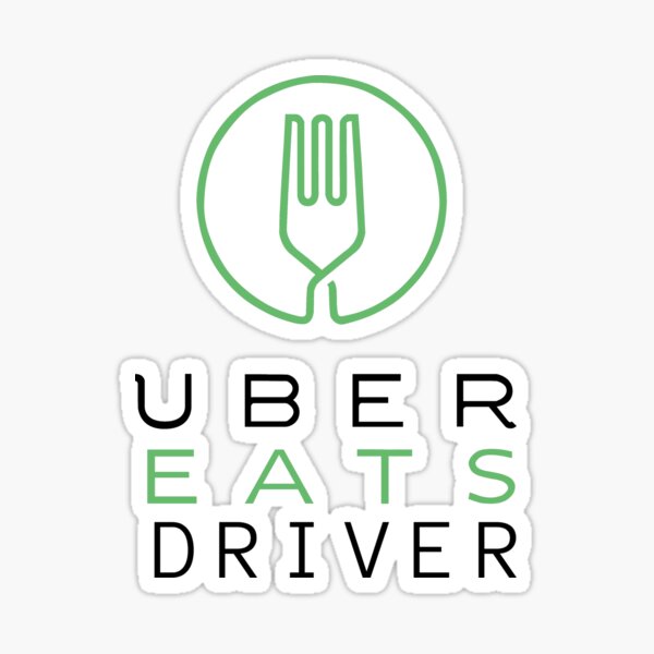 uber eats driver restaurant sign sticker by purecreations redbubble redbubble