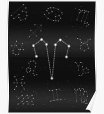 Widder Sternzeichen Konstellation Design Poster