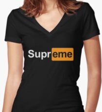 Supreme x Pornhub Women's Fitted V-Neck T-Shirt