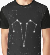 Widder Sternzeichen Konstellation Design Grafik T-Shirt