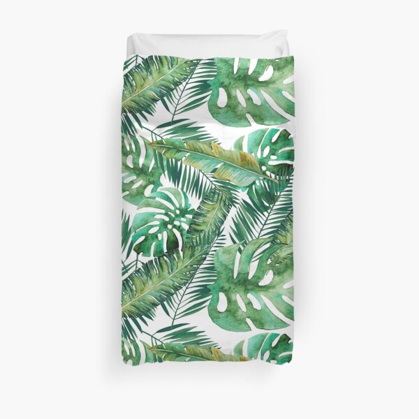 Monstera Banana Palm Leaf Duvet Cover