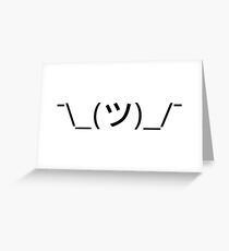Shrug Emoticon ¯\_(ツ)_/¯ Japanese Kaomoji Greeting Card