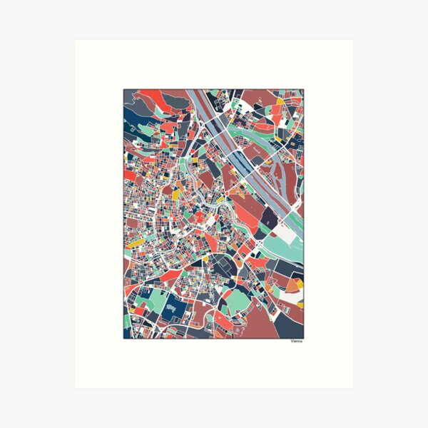 Item preview, Vienna Austria Abstract Map Art designed and sold by parmarmedia.