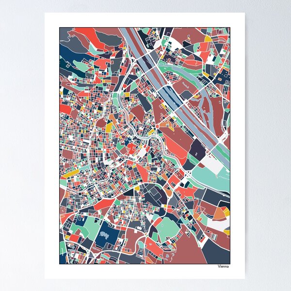 Item preview, Vienna Austria Abstract Map Art designed and sold by parmarmedia.