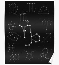 Steinbock Sternzeichen Konstellation Design Poster