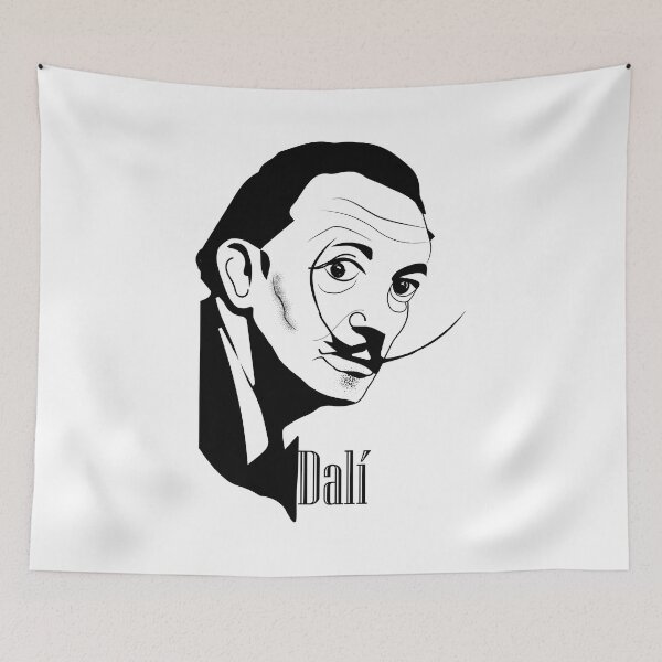 Item preview, Salvador Dali,Spanish Painter, Sculptor, Filmmaker, Printmaker, and Performance Artist print black and white  designed and sold by KARTICK DUTTA.